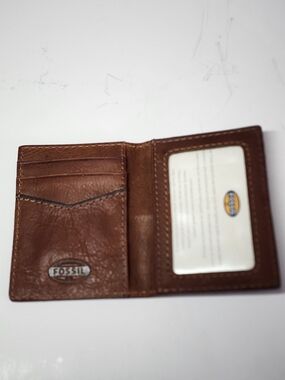 Fossil Brown Leather Bifold Card Wallet